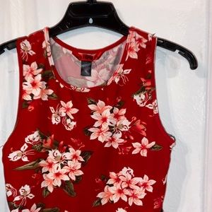 Red floral crop top